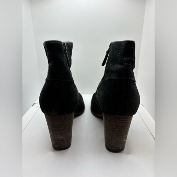 Cole Haan Black Cassidy Bootie Nubuck Leather Zip Ankle Boots Size 7 - Picture 4 of 8